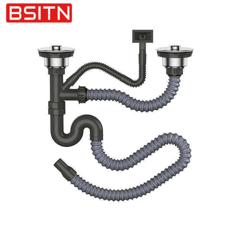 BSITN Bồn Rửa Nhà Bếp Chậu Rửa Rau Bộ Thoát Nước Bồn Rửa Đôi Máy Rửa Chén Thoát Nước Có Tràn B1205