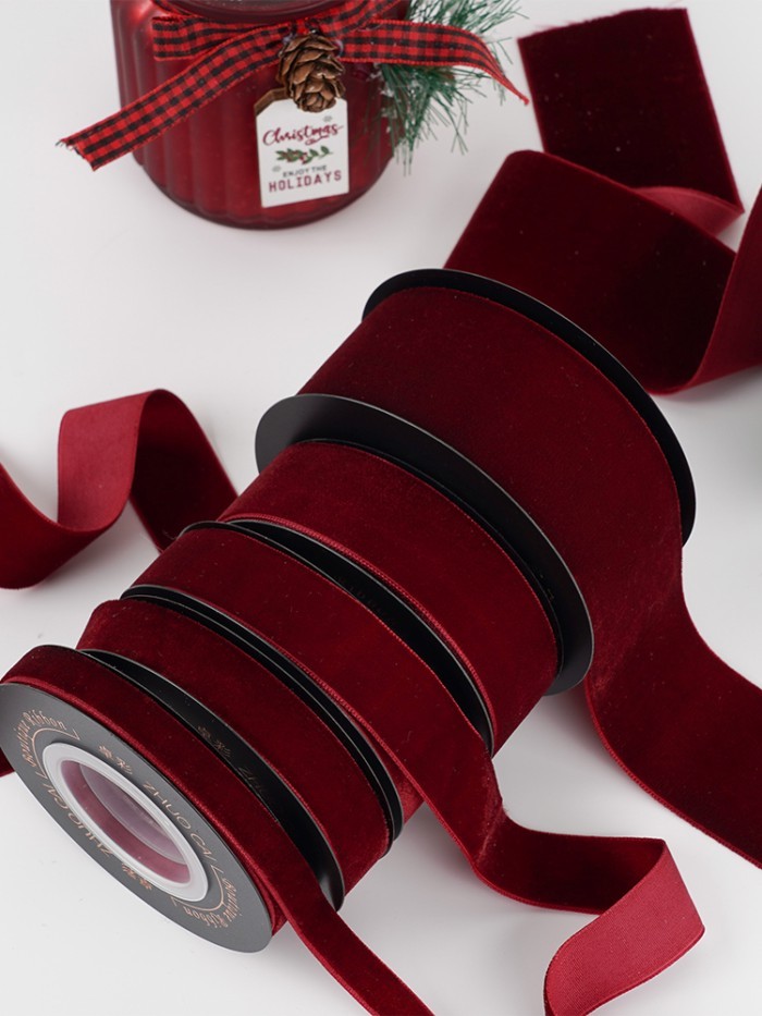 Zhuocai Rượu Nhung Đỏ Giáng Sinh Năm Mới Hộp Quà Tặng Ruy Băng Rượu Vang Đỏ Đổ Xô Ruy Băng Trang Trí