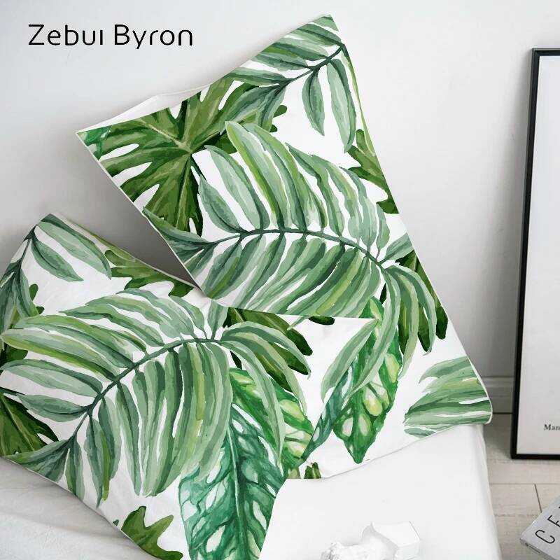Vỏ Gối 3D HD Tùy Chỉnh / 50x70 / 50x75 / 50x80 / 70x70 Vỏ Gối Trang Trí, Lá Bạch Đàn Bắc Âu Chăn Ga 