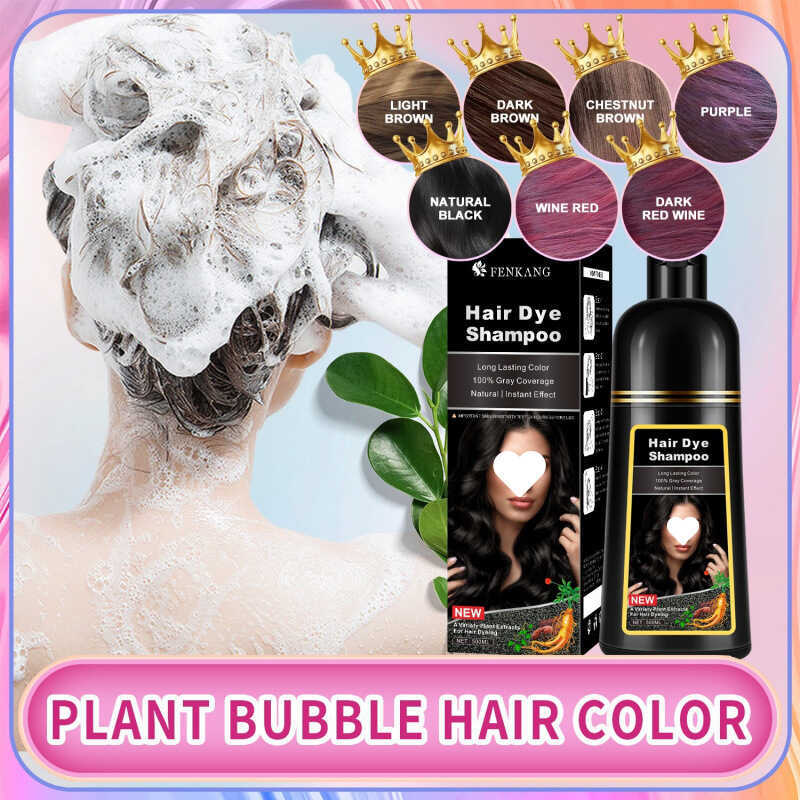 A Black Plant Hair Dye Cover White Hair Wash Black Bubble Hair Dye Cream xindianA