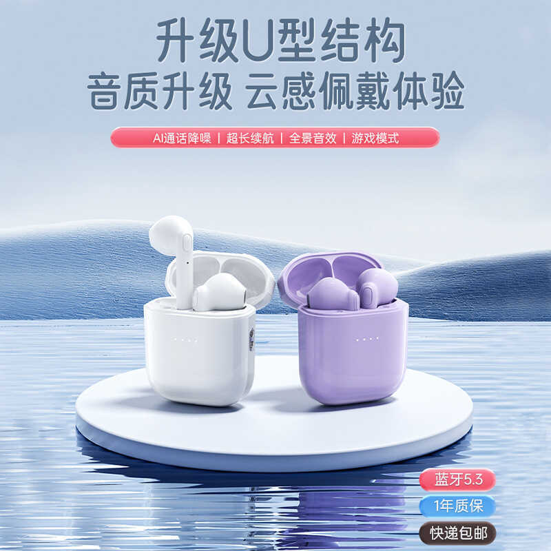 I17 Phong Cách Mới 2024 Tai Nghe Nửa Trong Tai Không Dây Tuổi Thọ Pin Siêu Dài Mini Nhỏ Gọn Khử Tiến