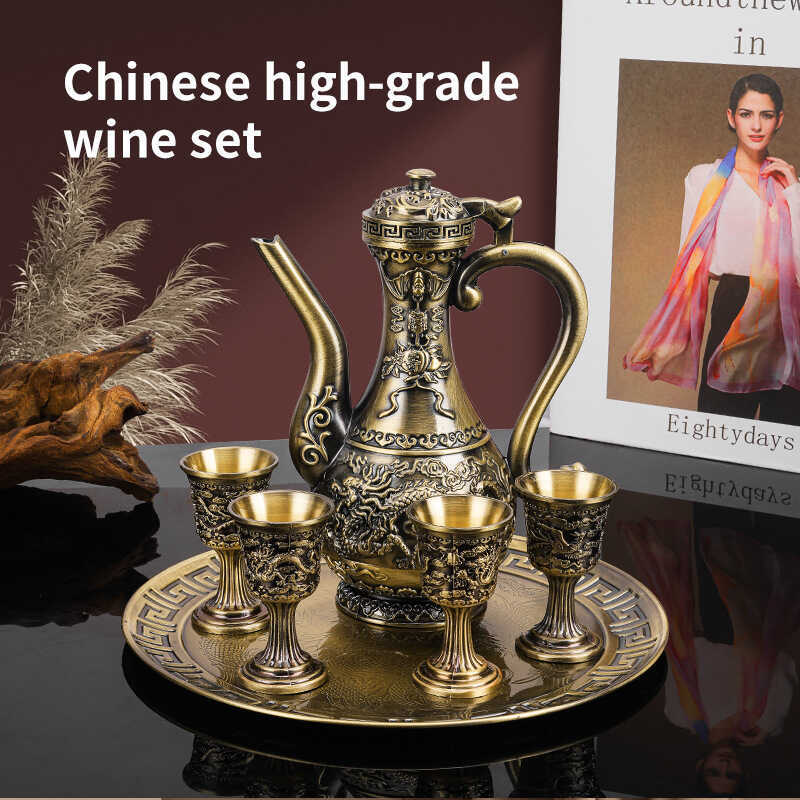 Thương mại điện tử Baifu Dragon Phoenix Pot Hộ gia đình Retro Sáng tạo Phòng khách cao cấp Kim loại 