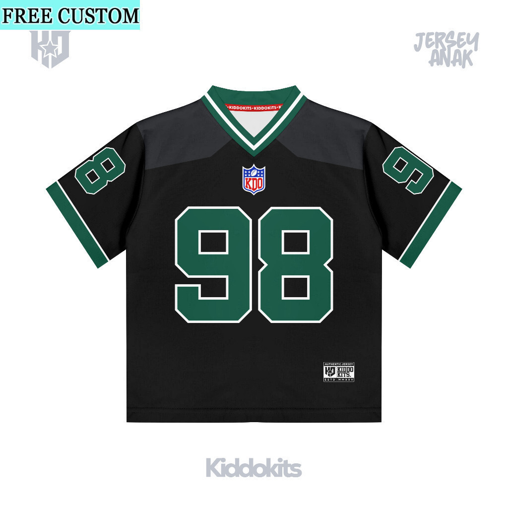 Jersey bóng bầu dục Kiddo series cho bé trai, thiết kế vintage