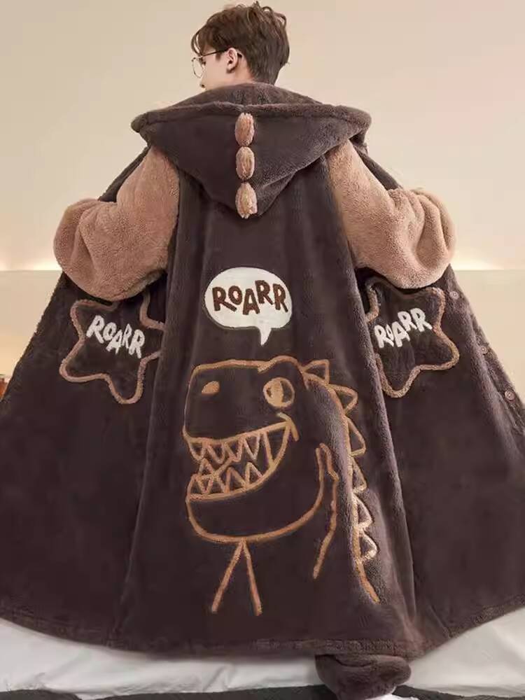 [SIÊU HOT 2025] Áo mùa thu đông dày dạn flannel dài áo choàng tắm san hô bộ đồ ngủ lông cho nam giớ