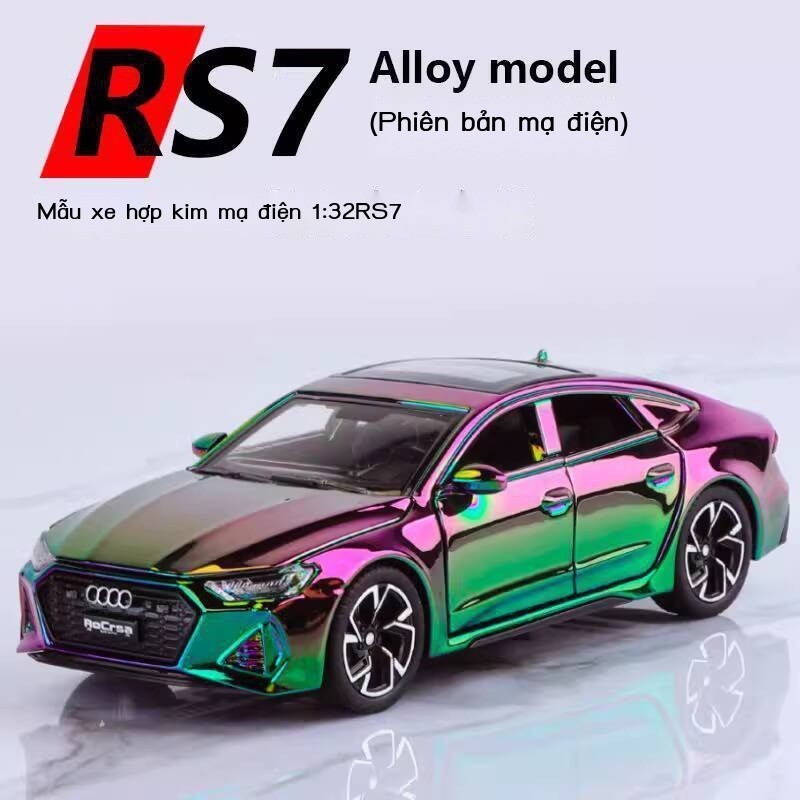[ HOT Sale ] Mô hình Audi RS7 mạ điện, mô phỏng xe thể thao hợp kim thật, đồ chơi cho bé trai, bộ s
