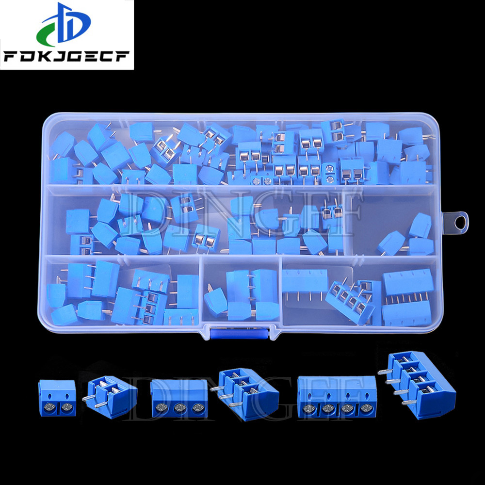 100 Chiếc PCB Vít Thiết Bị Đầu Cuối Khối Kết Nối KF301 Pitch 5.0MM 2P 3P 4P Bộ Có Thể Xẻng KF301-2 X