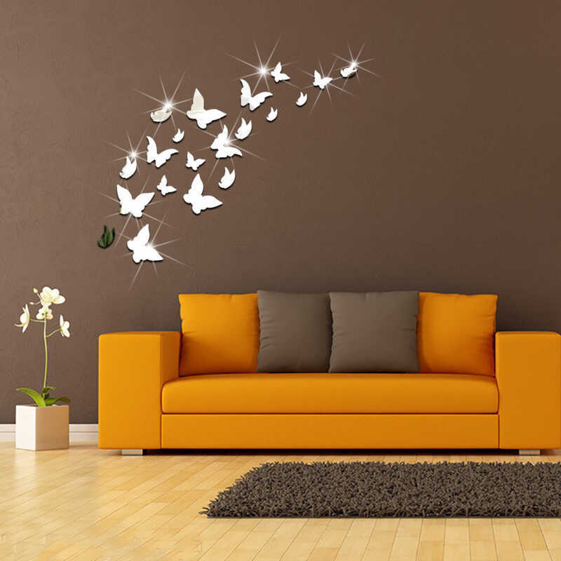 Gương sáng tạo Thân thiện với môi trường Dán tường Trang sức Bướm Giấy dán tường
