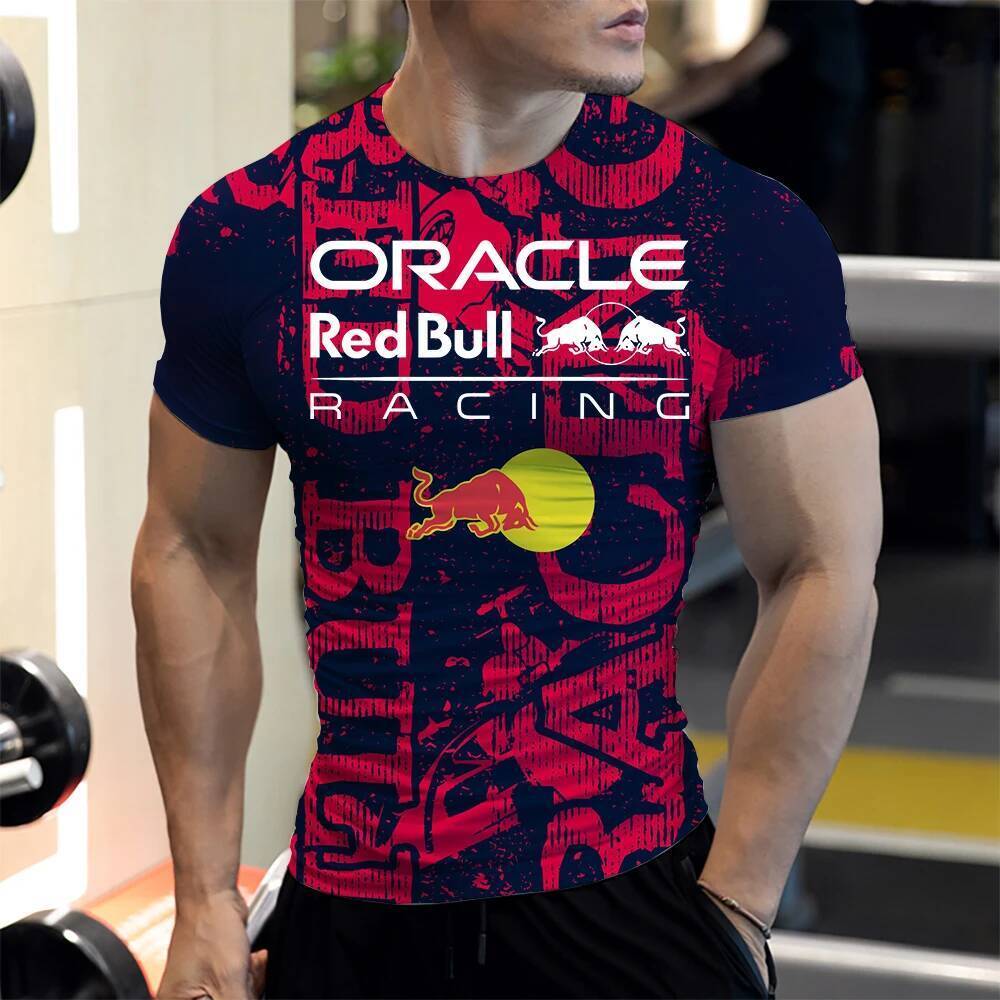 Áo Thun Tay Ngắn Red Bull Formula 1 - Cổ Tròn Thoải Mại Cho Mùa Hè