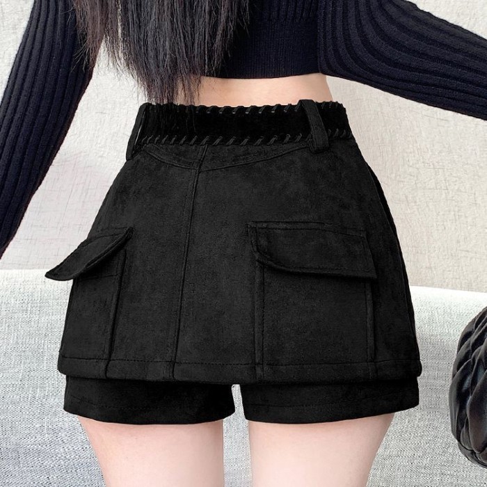 Không cần váy da hươu, hot girl cạp cao diện quần culotte ngắn chữ A ôm sát mông | BigBuy360 - bigbuy360.vn