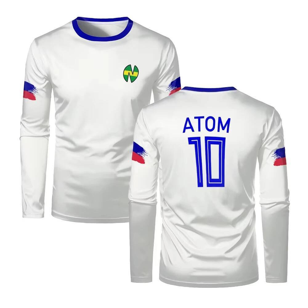 ATOM School Nansheng Olive And Benji Kits Áo Bóng Đá Hoạt Hình Đội Trưởng Áo Thun Nam Tay Dài Tsubas