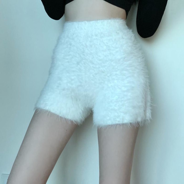 Mùa Đông Ấm Áp Giả Nhung Quần Legging Màu Trơn Hàn Quốc Quần Short Lưng Cao Quần Dệt Kim Cho Nữ | BigBuy360 - bigbuy360.vn