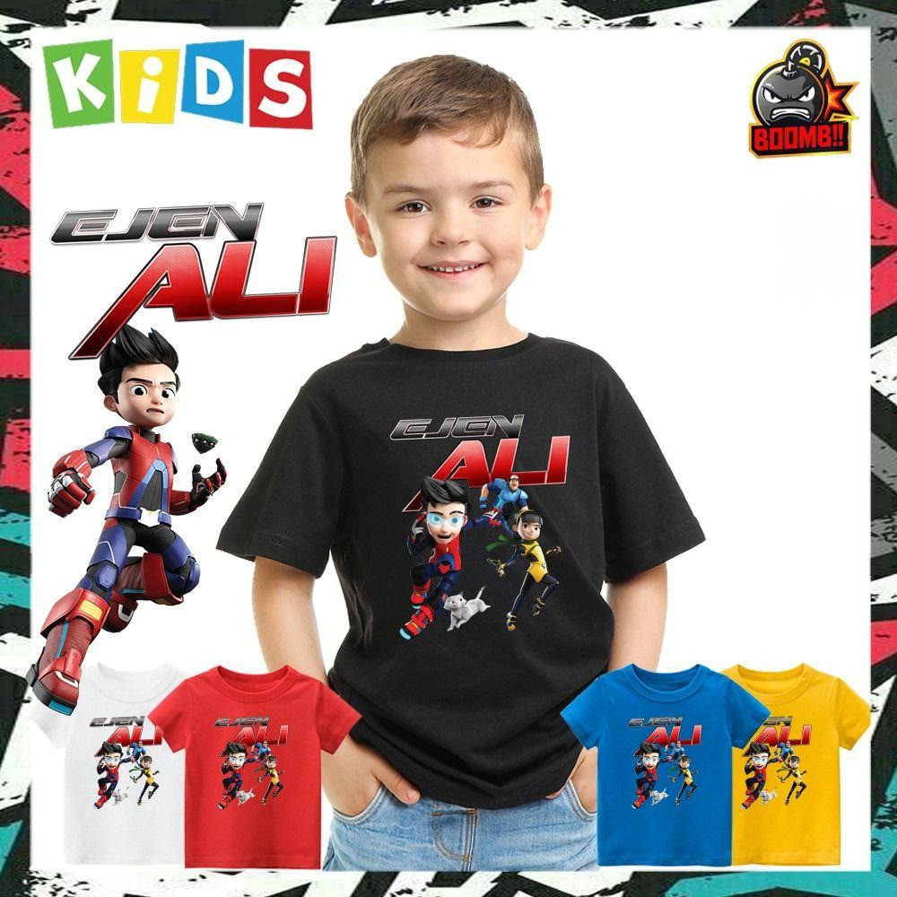 Ejen Ali Áo Baju Trẻ Em Kanak Unisex Bé Trai Bé Gái Lelaki