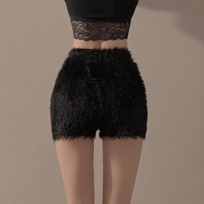 Mùa Đông Ấm Áp Giả Nhung Quần Legging Màu Trơn Hàn Quốc Quần Short Lưng Cao Quần Dệt Kim Cho Nữ | BigBuy360 - bigbuy360.vn