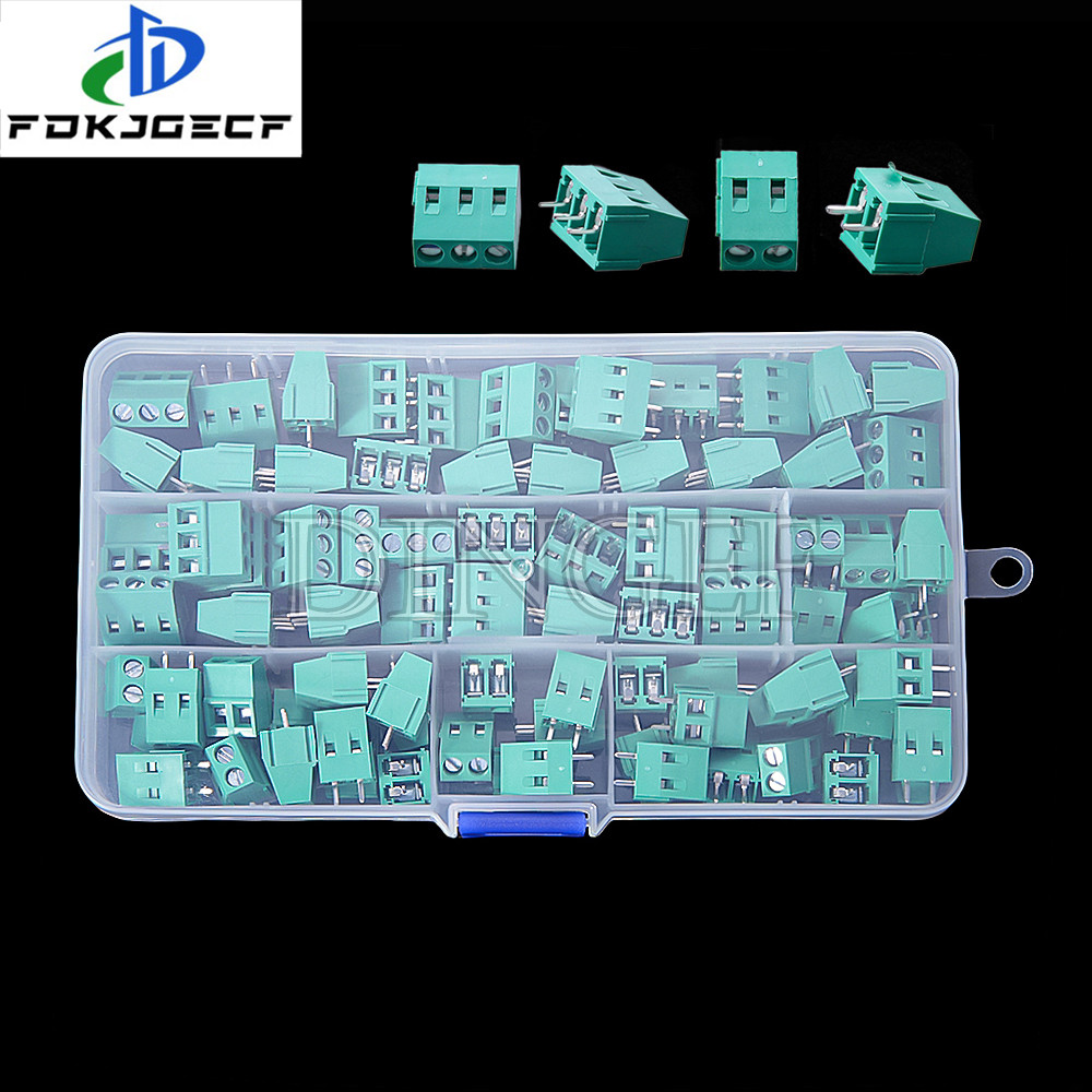 80 Chiếc Vít PCB KF128-2 KF128-3 Đầu Nối Khối Đầu Cuối KF128 Pitch 5.0MM 2P 3P Hộp Đựng