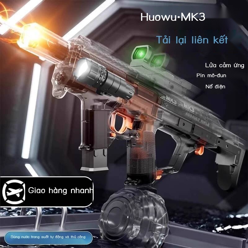 (HÀNG HOT) Súng điện xung MK3 trẻ em 2025, đồ chơi mới, phun nước tự động, áp suất cao, mạnh mẽ, tầ