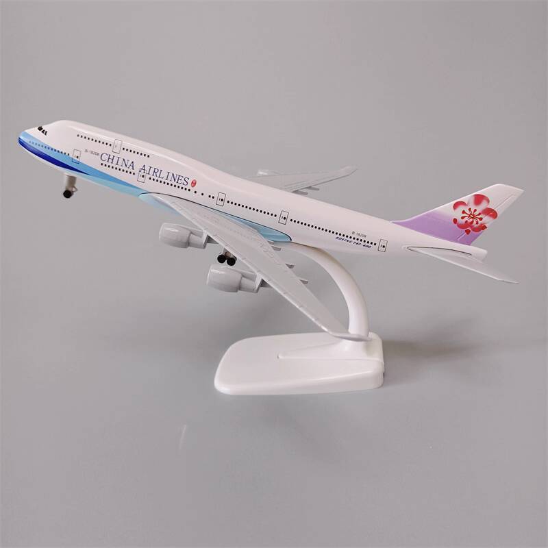20cm Boeing B747 bằng hợp với bánh xe cho Air China, Taiwan Airlines, China Airlines Mô hình máy ba