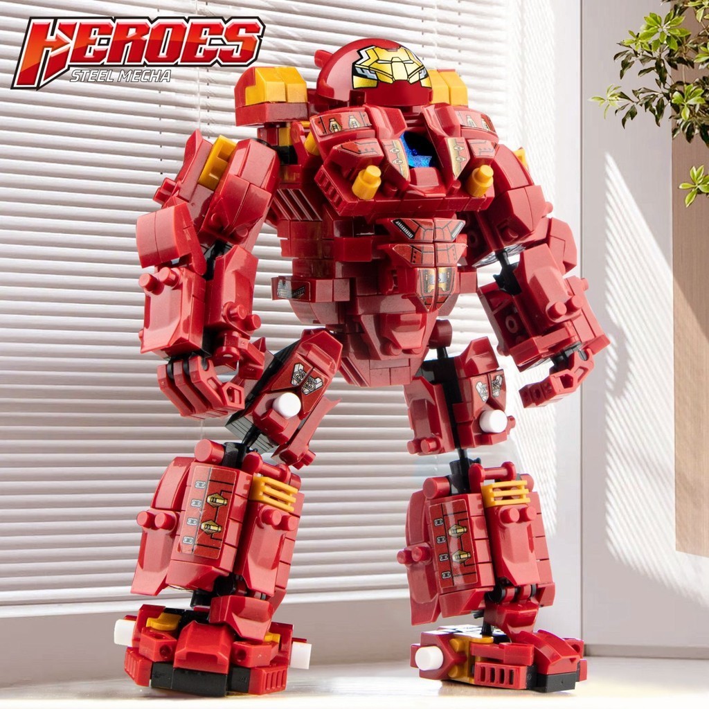 Tương thích với LEGO Iron Man Mecha Assembly Đồ chơi giáo dục Robot Hulkbuster Armor6-10Cậu Bé Tuổi