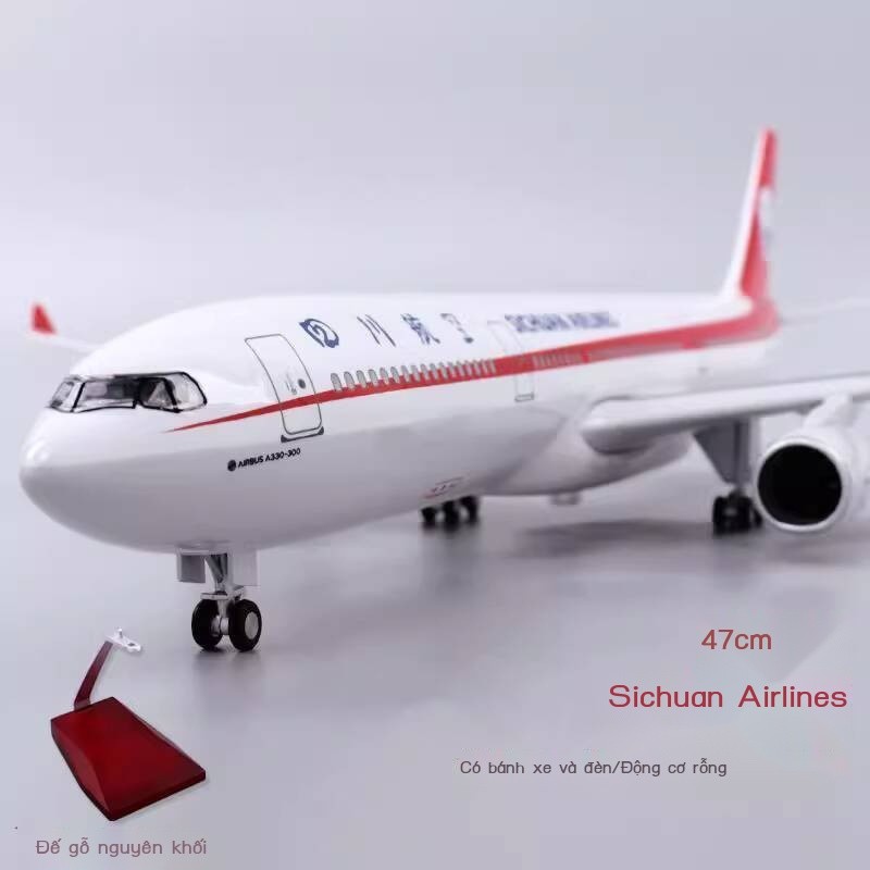 Mô hình A319 Sichuan Airlines 3U8633 Trung Quốc, phong cách tương tự với bánh xe và đèn, mô phỏng m