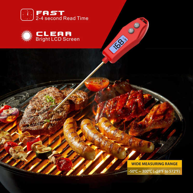 Juxing In-Line Nhiệt Kế Thịt Nướng Đo Nhiệt Độ Nhanh Điện Tử Kỹ Thuật Số Nhiệt Kế Nhà Bếp Thực Phẩm 