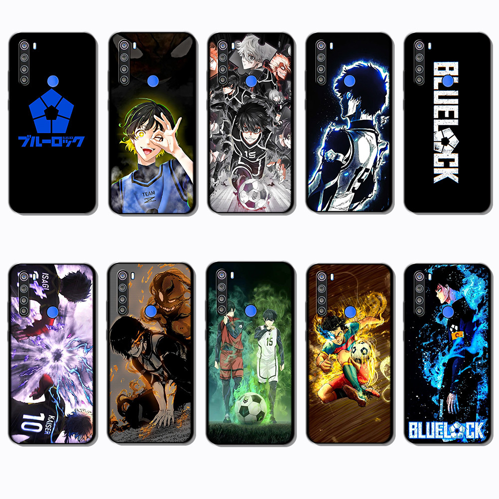 Ốp điện thoại màu đen mềm cho Xiaomi Redmi Note 8 8T 8 Pro NT12 BLUE LOCK Vỏ bảo vệ chống rơi