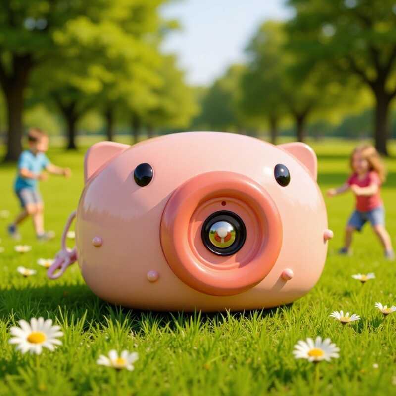 Pigggy Bubble Machine Bubble Pig Điện Tự Động Chống Nước Thổi Bong Bóng Camera Cô Gái Dễ Thương Trái