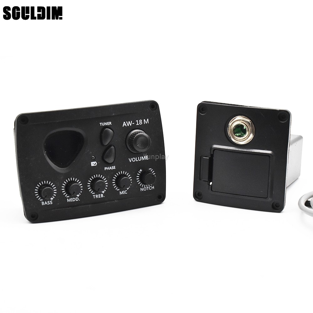 Bộ cân bằng đàn guitar Acoustic 3 dây AW-18M có bảng micro cho đàn guitar gỗ dân gian