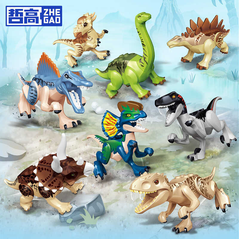 Zhegao 1745 Khủng Long Hegemony Triceratops Tyrannosaurus Stegosaurus Trẻ Em Lắp Ráp Khối Xây Dựng Đ