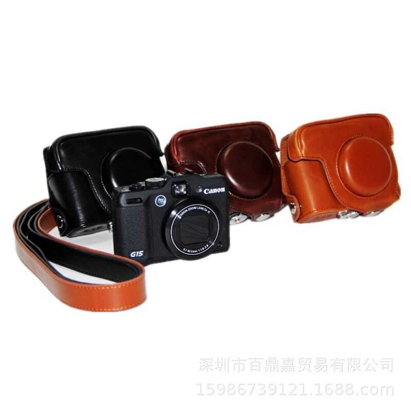 Thích hợp cho máy ảnh Canon G16 G15 Bao da đeo vai Túi máy ảnh g16 Túi máy ảnh g15 Vỏ bảo vệ cổ điển