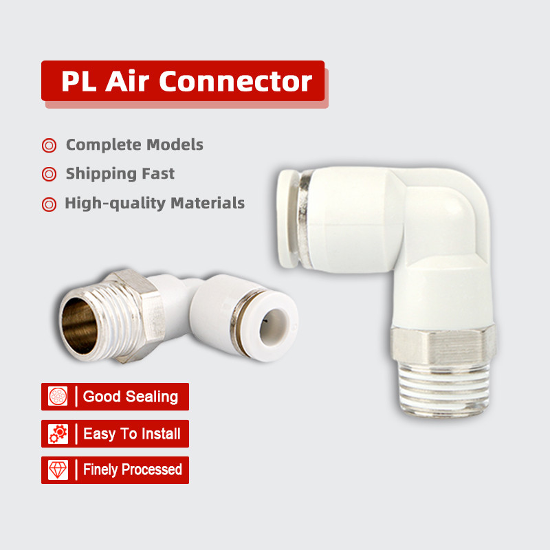 PL8-01 Khớp nối ống khí nén Nút nhanh Nam khuỷu tay PL8-02 Lắp 4M5 6-01 10-03 Bộ chuyển đổi ống 12-0