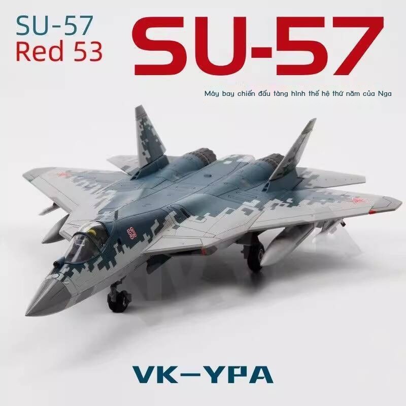 Mô máy bay chiến đấu tàng Su-57 Nga 1:72 SU57, mô hình hợp kim T50, quà tặng sưu tầm hoàn chỉnh