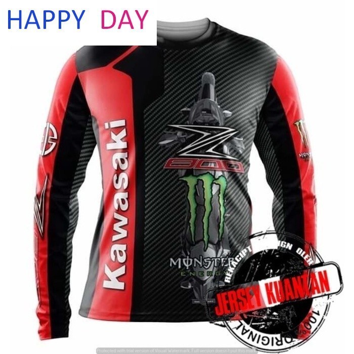 Kawasaki Z800 Đỏ Dài Tay - Áo Thoáng Khí Nhanh Khô Cho Nam Nữ