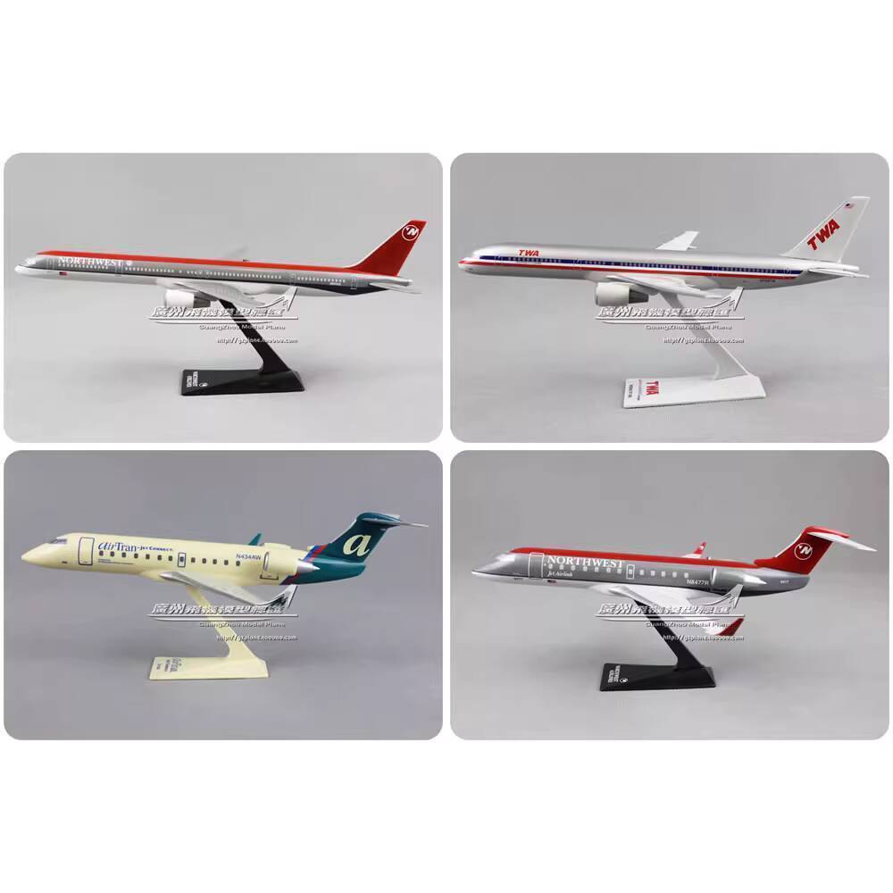 Mô hình máy bay lắp ráp nhựa Northwest Airlines NWA Boeing B757 TWA B717 CRJ200
