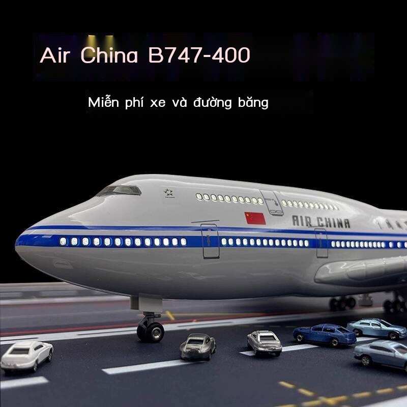 47cm Mô hình máy bay hành khách Boeing B747 lớn của hãng hàng không quốc tế Trung Quốc, mô phỏng hợ