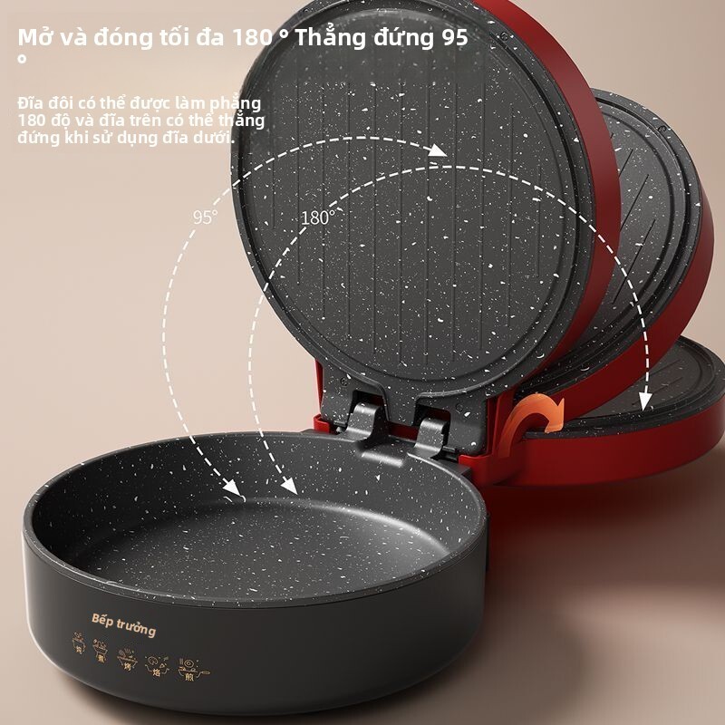 Chảo sâu Master Chef, gia đình, đa chức năng, nướng hai mặt, chảo bánh kếp và nồi điện tất cả trong một