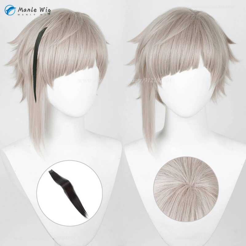 C Anime Atsushi Nakajima Atsushi Cosplay Tóc Giả Màu Xám Tóc Giả Và Đen Tóc Giả Mảnh Chịu Nhiệt Tổng