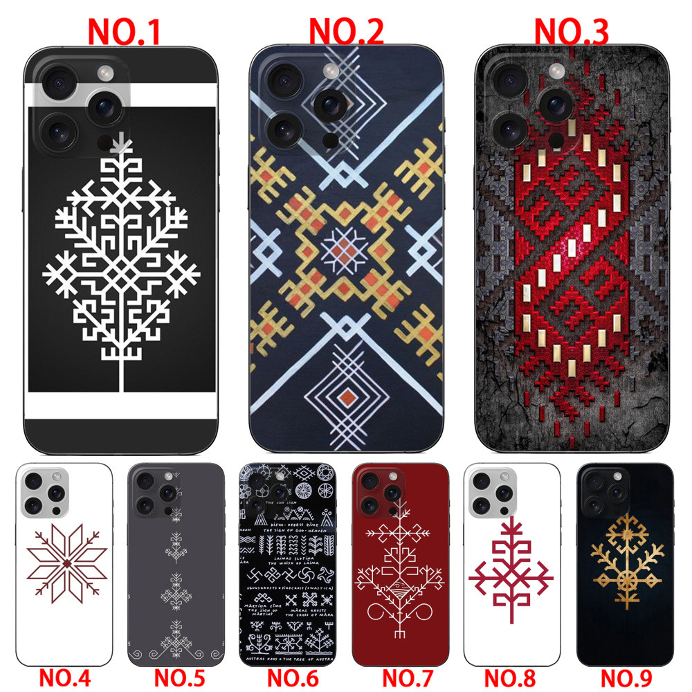 Ốp lưng cây mặt trời dân tộc Latvia cho Samsung A03 A04 A14 A15 A16 A17 S25 S25 Ultra S23 S23 Ultra