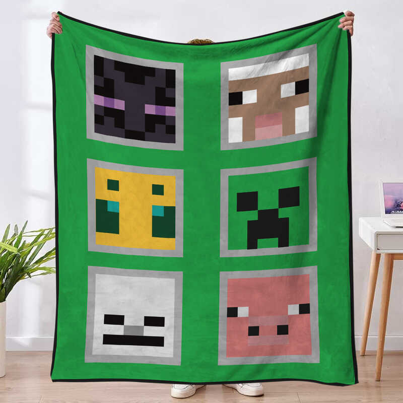Flannel Chăn Nhà Ngủ Chăn Bao Minecraft Thu Đông Văn Phòng Flannel Chăn Trẻ Em Flannel Chăn