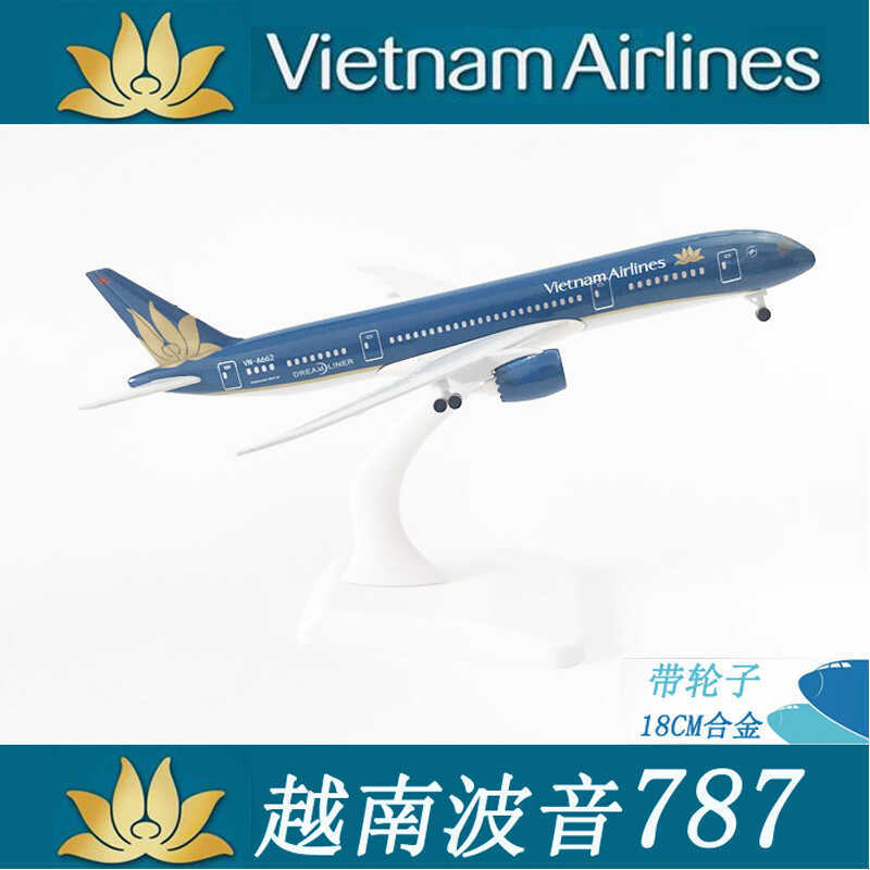 20CM Vietnam Airlines Boeing 787 Mô hình máy bay hợp kim Máy bay hành khách có chân đế hạ cánh Hợp k