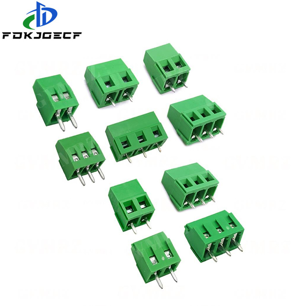 10 Chiếc KF128 2.54mm 5.08 5.0 3.81 7.5 mm PCB Vít Thiết Bị Đầu Cuối Khối Kết Nối Cho Dây 2P 3P 4P T