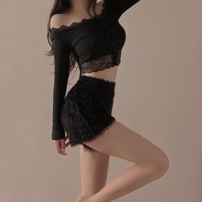 Mùa Đông Ấm Áp Giả Nhung Quần Legging Màu Trơn Hàn Quốc Quần Short Lưng Cao Quần Dệt Kim Cho Nữ | BigBuy360 - bigbuy360.vn