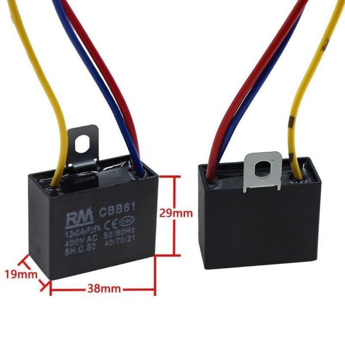 Quạt Điện Tầng Di Chuyển Đầu Quạt Trần Đèn Điều Chỉnh Tốc Độ Khởi Động Tụ CBB61 1.2 UF + 0.4 UF 400V