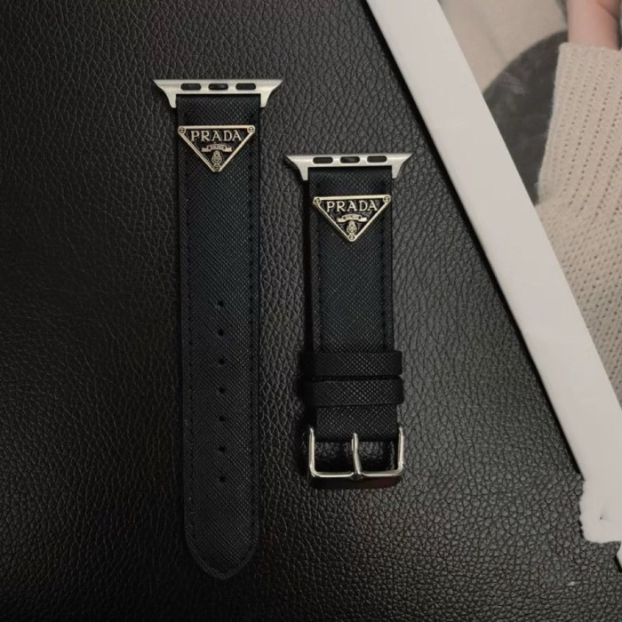 PRADA Thích Hợp Cho Apple Iwatch Apple Watch Watch Tam Giác Da S9ultra Dây Đeo Đồng Hồ S8 / s7