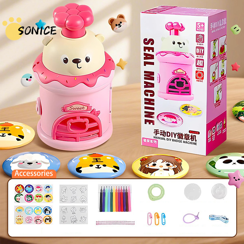 Bé Gái Huy Hiệu Máy Làm Trẻ Em DIY Nút Huy Hiệu Bộ Dụng Cụ Làm Trẻ Em Thủ Công Cho Huy Hiệu Và Chân 
