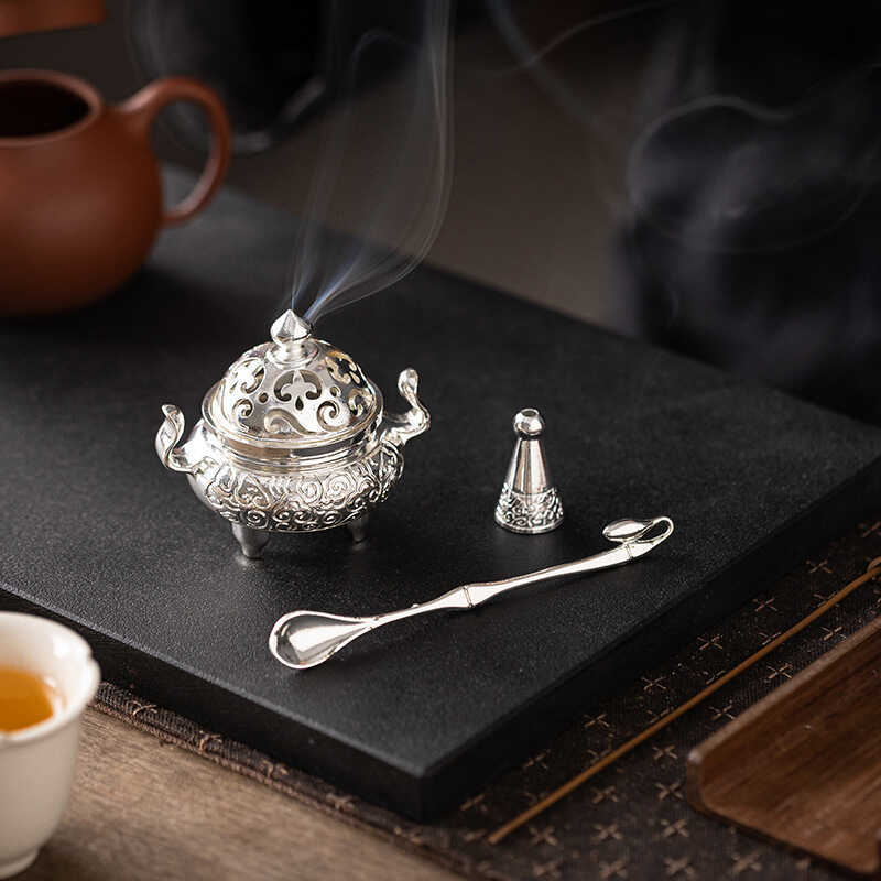 Sáng Tạo Mạ Vàng Bạc Ba Chân Đôi Tai Nhỏ Lư Hương Dây Lư Hương Lư Hương Hương Hương Hương Hương Hươn