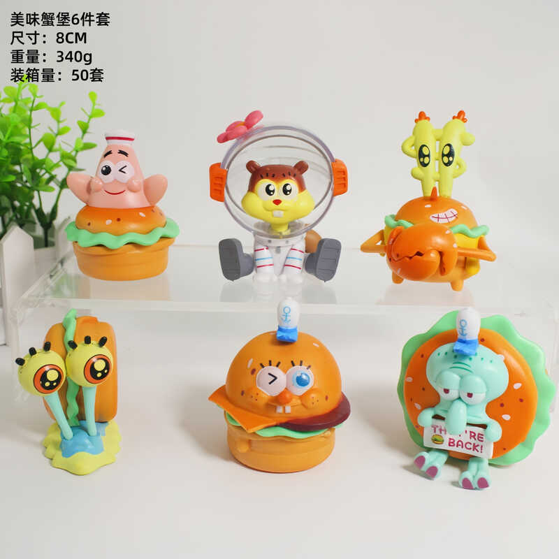 6 Lâu Đài Cua Ngon SpongeBob SquarePants Búp Bê Làm Bằng Tay Lâu Đài Cua Vua Đảng Hợp Thời Trang Chơ