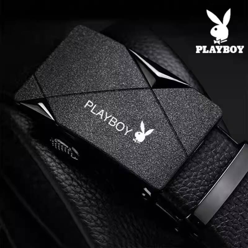 [Đa Năng] Thắt da thật tự động khóa nam Playboy chính hãng, phong cách Hàn Quốc, thắt lưng thời tra