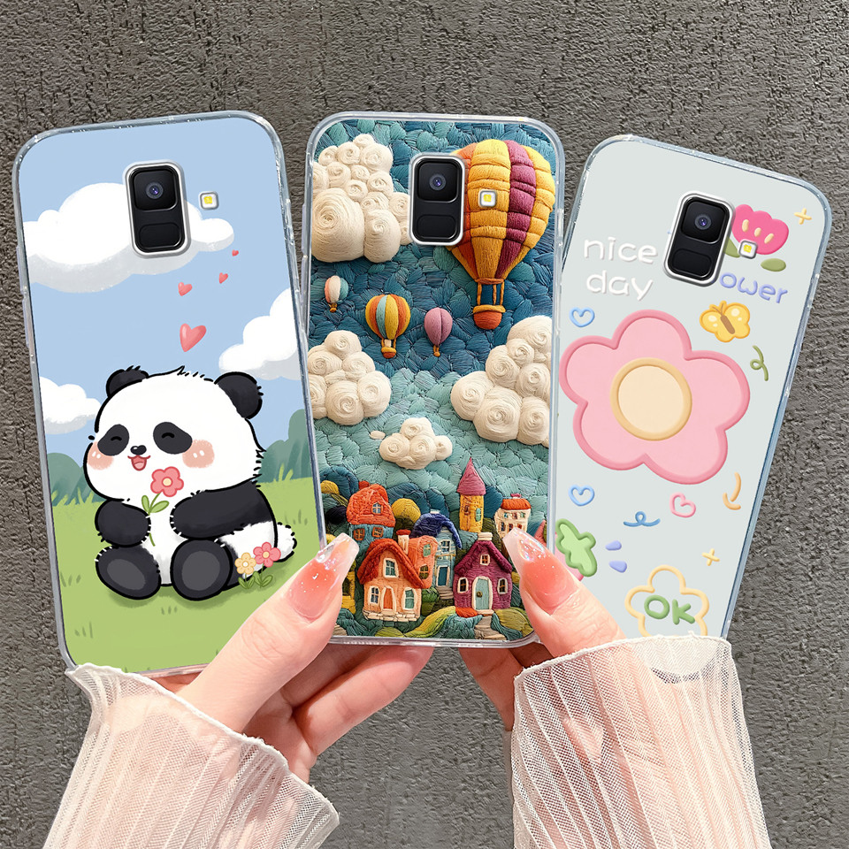 Ốp Lưng Cho Samsung Galaxy A6 A6 + A6S Cloud Balloon Panda Chống Rơi Chống Sốc Bảo Vệ Camera Trong S