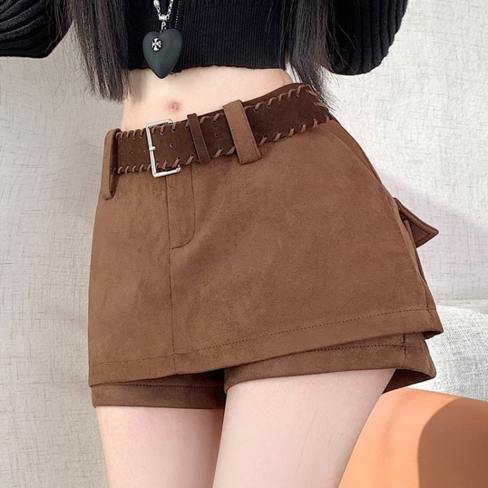 Không cần váy da hươu, hot girl cạp cao diện quần culotte ngắn chữ A ôm sát mông | BigBuy360 - bigbuy360.vn
