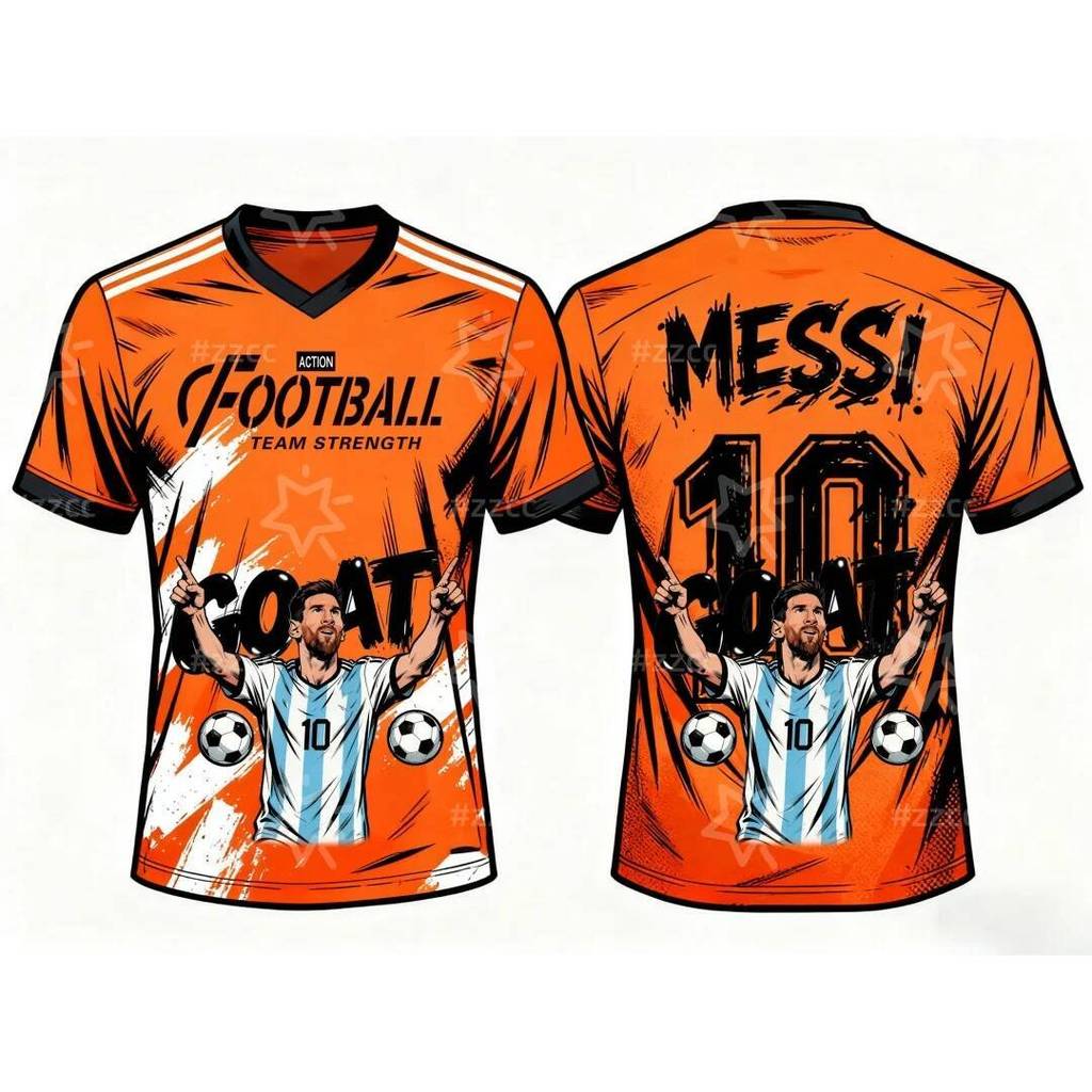 Ao Bóng Đá 3D Messi, Khô Nhanh Cho Người Lớn Và Trẻ Em