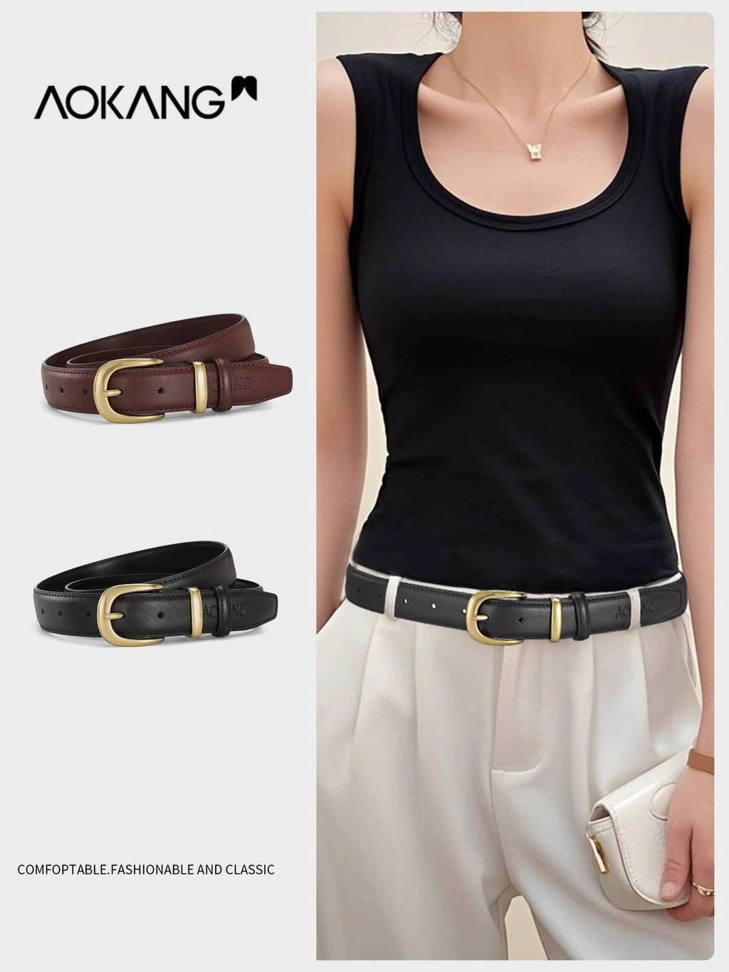 [ HOT Sale ] Thắt nữ Aokang 2025, kiểu mới cho phụ nữ, trang trí với đầm, quần jean, xu hướng thời